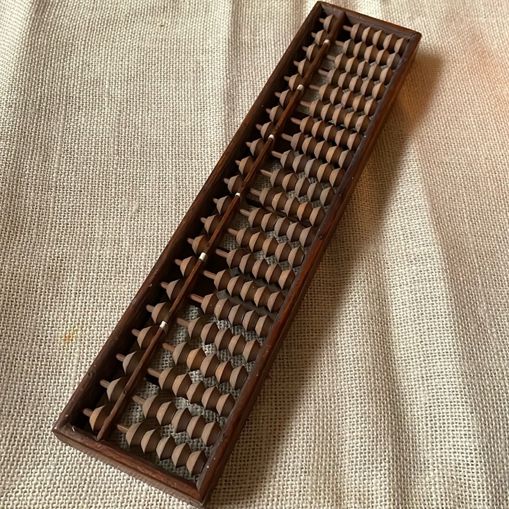 Vintage Japanese Soroban Abacus wood 12” x 2.75”